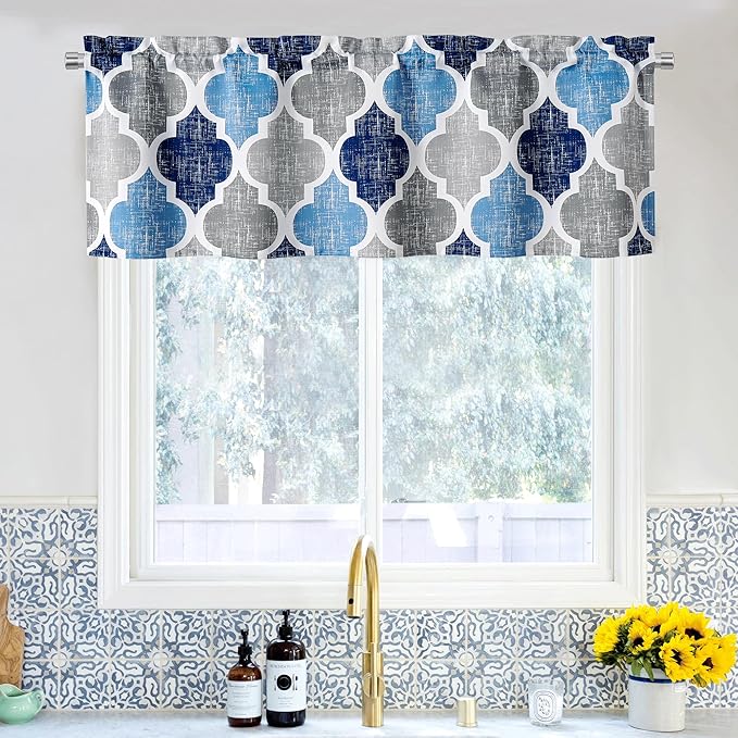 Beauoop Lattice Blackout Window Valance Curtain Panels Thermal Insulated Noise by Beauoop