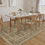 Brown 6x9 Area Rug Non Slip Vintage Living Room Distressed Machine Washable - Image 4