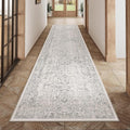 Gray Runner Rug 3x14 Hallway Machine Washable Kitchen Vintage Distressed Non by PureCozy