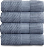 NY Loft 100% Cotton Bath Towel Set of 4 | Blue Towels | Oeko-TEX® Standard 100 by NYLoft