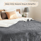 Electric Heated Blanket Throw 50"x60", Soft Flannel Sherpa Heating Throw - Image 6