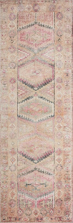 Loloi Layla Collection LAY-17 Pink/Lagoon 3'-6" x 5'-6" .13" Thick Accent Rug - Image 5