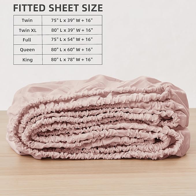 HBHLFZ King Fitted Sheet Only, Soft Breathable Bottom Sheet - Image 2