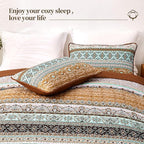 WONGS BEDDING Boho Fall Quilt Set Twin, Ultra Soft Lightweight Bedspread - Image 4