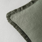MIULEE Decorative Throw Pillow Covers Neutral Linen Fringe Throw Pillows Euro - Image 3