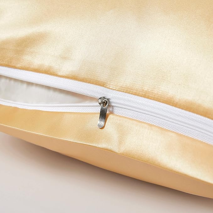 Satin Pillowcases with Zipper （20x36）, King Size Pillowcases Set of 2 - Image 3