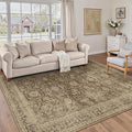 Brown 5x7 Area Rug Non Slip Vintage Living Room Distressed Machine Washable by PureCozy