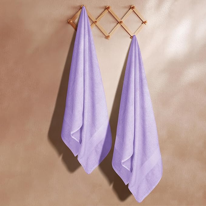 GLAMBURG Premium Cotton Oversized 2 Pack Bath Sheet 35x70-100% Pure Cotton - Image 3