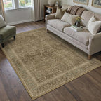 Brown 3x5 Area Rug Washable Vintage Carpet - Image 3