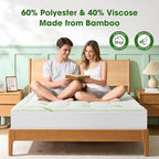 Mattress Pad Full Size, Cooling Pillow Top Mattress Topper, Ultra Soft Viscose - Image 3