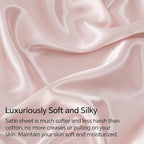 BEDELITE Satin Fitted Sheet and Pillowcase Set, Luxury Soft Similar to Silk - Image 3