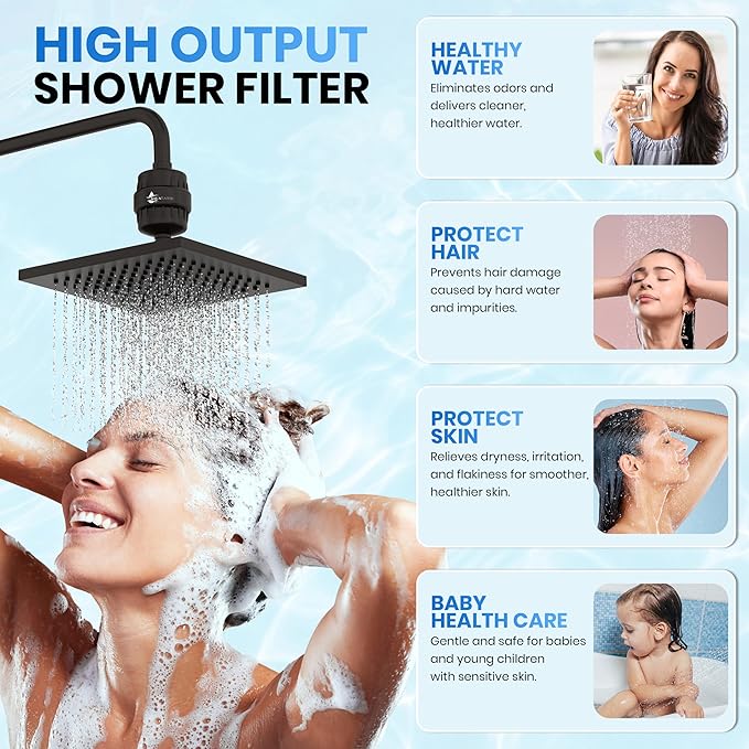 Aqua Earth Shower Head Filter For Hard Water Oil Bronze 20 Stages to Remove - Image 2