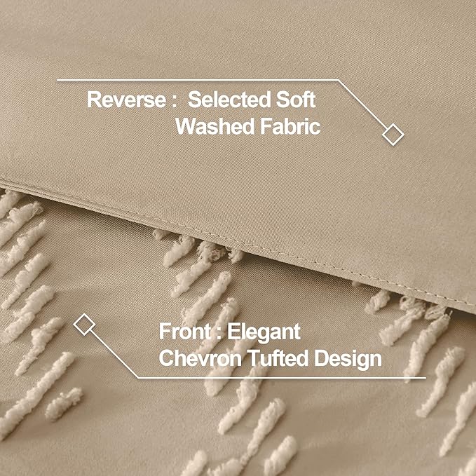 Andency Taupe Twin/Twin XL Comforter Set, Twin Bed Comforter - Image 6