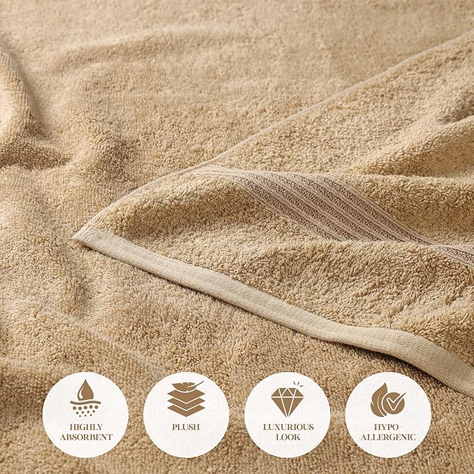 Superior Egyptian Cotton 2-Piece Bath Sheet Towel Set, Oversized Body Towels - Image 8