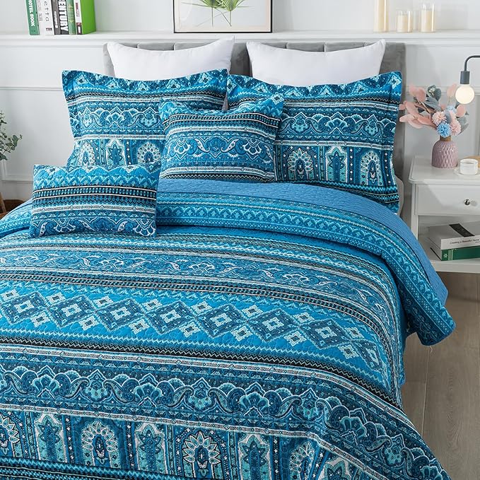 BEDIFANY Cotton California King Size Quilt Sets, Lightweight Overiszed King - Image 2