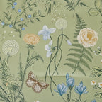 Yiran Sage Green Floral Comforter Set King Size, 7 Piece Botanical Comforter - Image 4