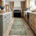 FMFUNCTEX 2x6 Runner Rug Green Vintage Neutral Washable Distressed Non Slip Low by Fmfunctex