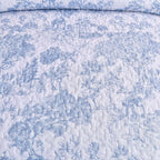 WONGS BEDDING Blue Quilt Set Twin Size, 2 Pieces Botanical Bedspreads Set - Image 6