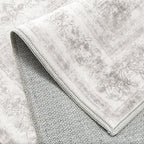 Washable Rug 6x9 Area Rug for Living Room Light Gray Vintage Boho Medallion - Image 8