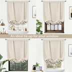 DriftAway Double Layer Linen Blackout Tie Up Curtains Thermal Insulated Fully - Image 8