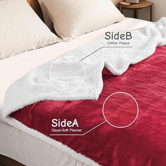 Electric Heated Blanket Throw Size 50"x60", Soft Flannel - Image 2