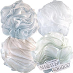 SHOWER BOUQUET Loofah-Bath-Sponge XL Soft-Pastel-Colors 4-Pack // Extra-Large - Image 8