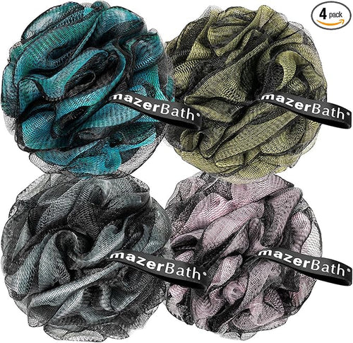 AmazerBath Charcoal Loofah Sponge, Large Shower Loofah 75g/PCS by AmazerBath