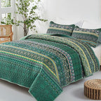 WONGS BEDDING Boho Quilt King Size, Lightweight Microfiber Bed Decor Bedspread - Image 2