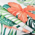 FADFAY Tropical Red Hibiscus Palm Leaves Duvet Cover Set Exotic Plants Bedding - Image 4
