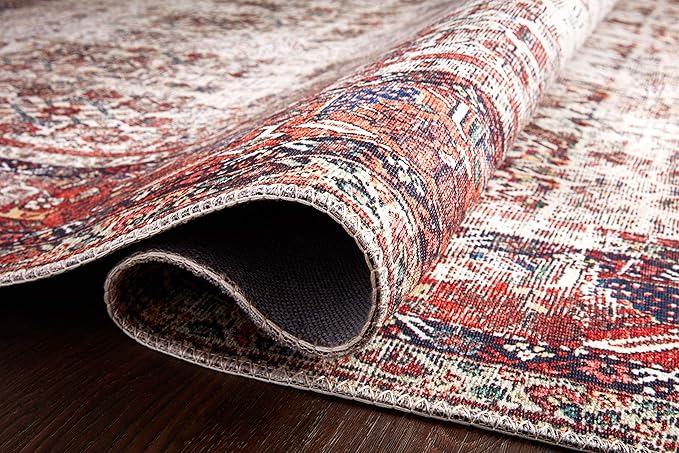 Loloi Layla Collection LAY-12 Ivory/Brick 5'-0" x 7'-6" .13" Thick Area Rug - Image 6