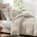 WDCOZY 100% Cotton Luxury Honeycomb Duvet Cover Set King Size - Image 9