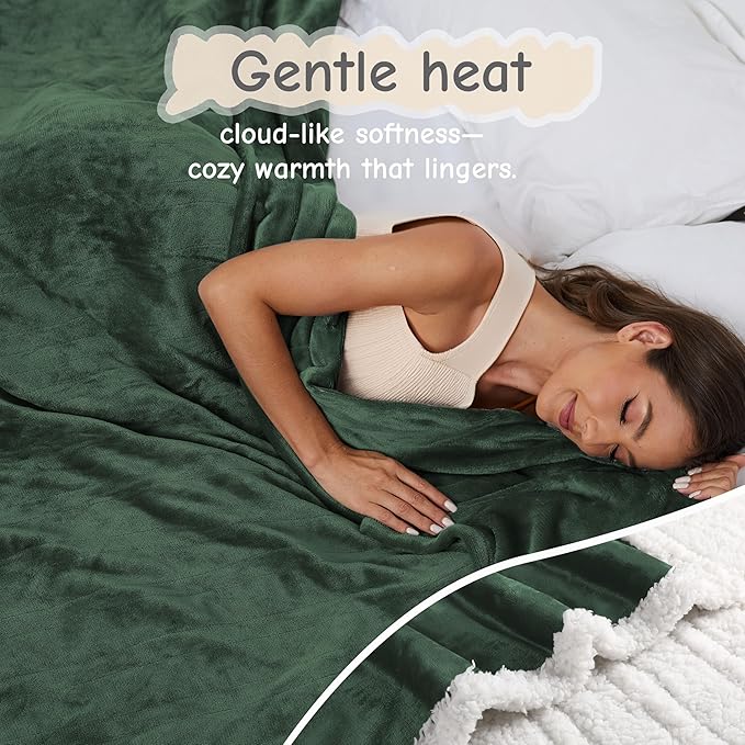 Electric Heated Blanket Full Size 72"x84", Soft Flannel - Image 3
