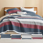Litanika California King Quilt Set Blue and Red - Image 5