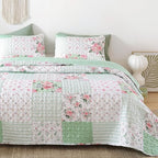 YIKUSH Quilt Sets Queen Size Floral Quilt Set 3 Pieces Bedding Set Bedspreads by YIKUSH