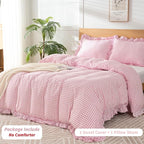 Gingham Duvet Cover Twin Size, 2 Pieces Soft Breathable Microfiber Plaid - Image 3