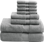 Madison Park 800GSM Bathroom Towel Set of 8 100% Cotton Bath Towel Set by MADISONPARK