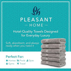 Pleasant Home Bath Towels Set of 6 100% Cotton, 515 GSM | Lightweight, Soft & - Image 2