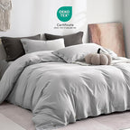 JELLYMONI 100% Washed Cotton Duvet Cover King – Soft, Breathable Linen-Look - Image 2