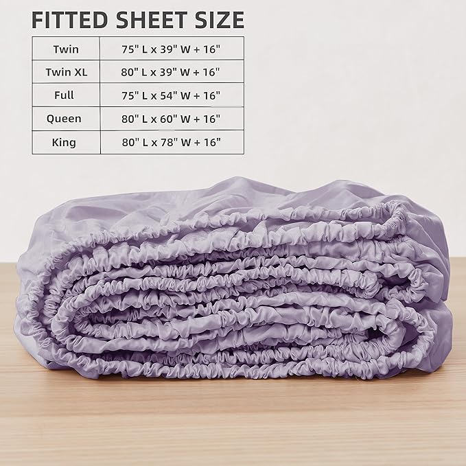 HBHLFZ King Fitted Sheet Only, Soft Breathable Bottom Sheet - Image 2