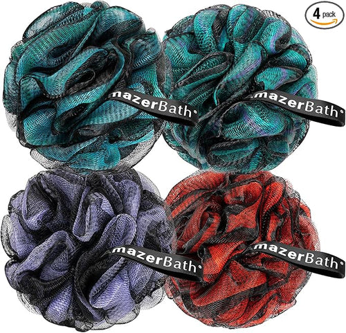 AmazerBath Charcoal Loofah Sponge, Shower Loofah 60g/PCS by AmazerBath