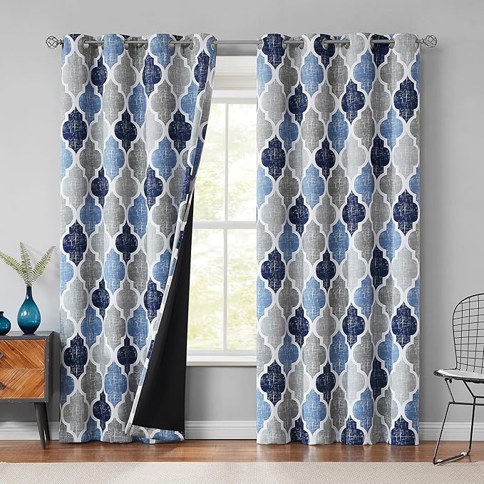 Beauoop 100% Blackout Curtains 90 Inches Long 2 Panels by Beauoop