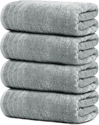 Tens Towels Pack of 4 Extra Large Bath Towels 30 x 60 Inches, 100% Cotton by TensTowels