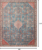 Loloi Layla Collection LAY-10 Marine/Clay 7'-6" x 9'-6" .13" Thick Area Rug - Image 2