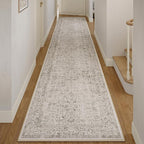Gray Runner Rug 3x14 Hallway Machine Washable Kitchen Vintage Distressed Non - Image 5