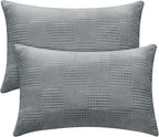 BEDELITE Flannel Pillow Cases Queen Size Set of 2, Decorative Waffle Weave by BEDELITE