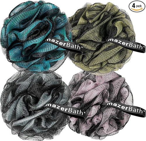 AmazerBath Charcoal Loofah Sponge, Shower Loofah 60g/PCS by AmazerBath