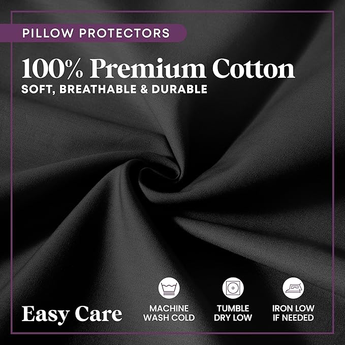 CirclesHome Pillow Protectors 4 Pack Queen Zippered - Image 4