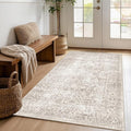 FMFUNCTEX 3x4 Washable Area Rug Beige Vintage Neutral Non Slip Low Pile by Fmfunctex