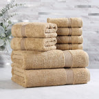 Superior Egyptian Cotton 8-Piece Towel Set, Guest Bath Decor Essentials by SUPERIOR