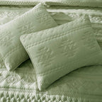 WDCOZY Boho Sage Green Quilt King Size Bedding Sets - Image 4